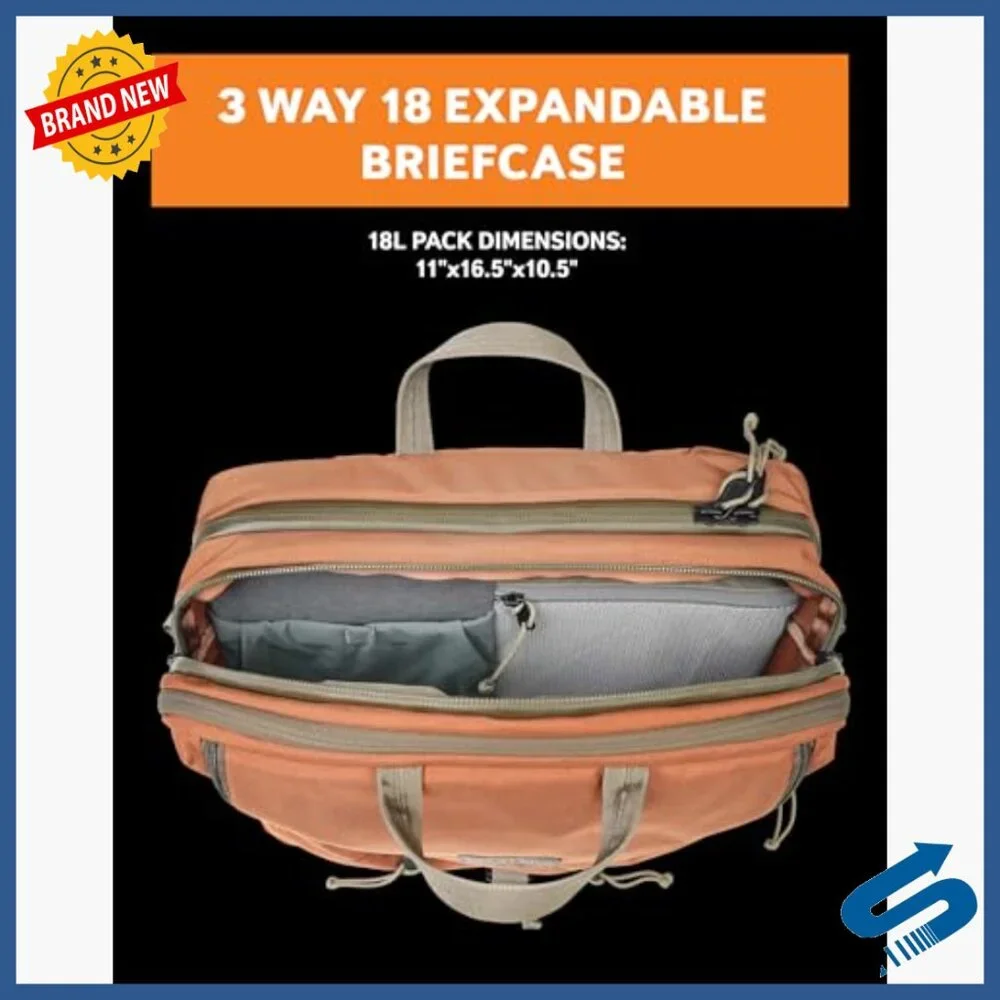 Convertible 27L Briefcase Tote Backpack Weatherproof Nylon Expandable